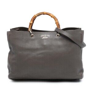 Pre-Loved Gucci Large Calfskin Bamboo Shopper Satchel